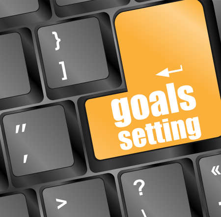 Goals setting button on keyboard with soft focusの写真素材