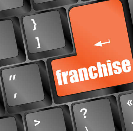 A keyboard with a key reading franchise - business conceptの写真素材