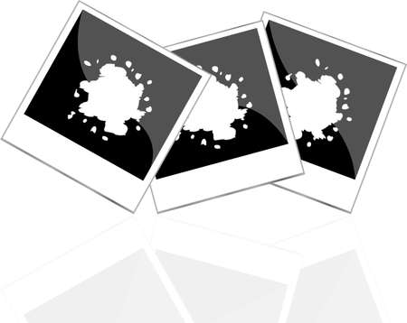 retro photo cards with abstract white blotsの写真素材