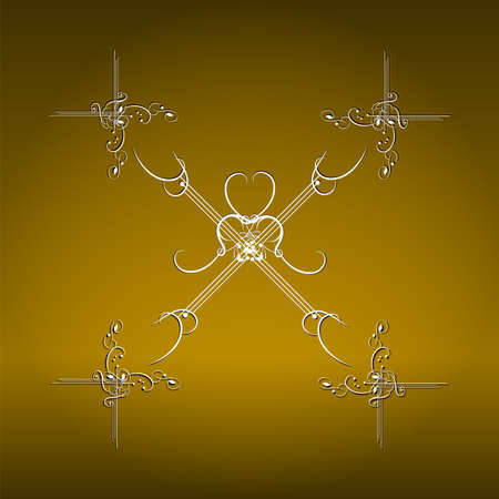 Illustration the luxury gold pattern ornament bordersの写真素材