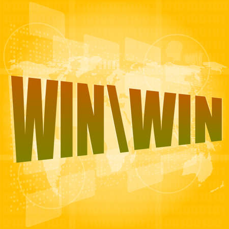 win word on digital touch screen interfaceの写真素材