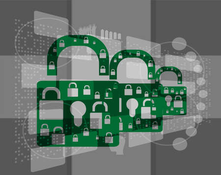Privacy concept: digital screen with icon Closed Padlock