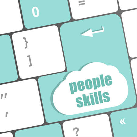 people skills words, message on enter key of keyboardの写真素材