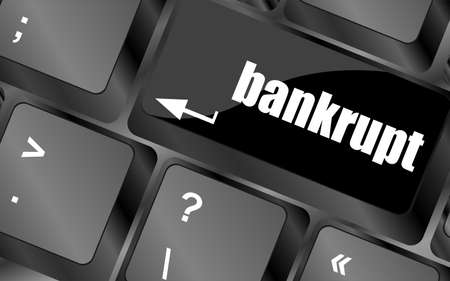 A keyboard with key reading bankrupt, business conceptの写真素材