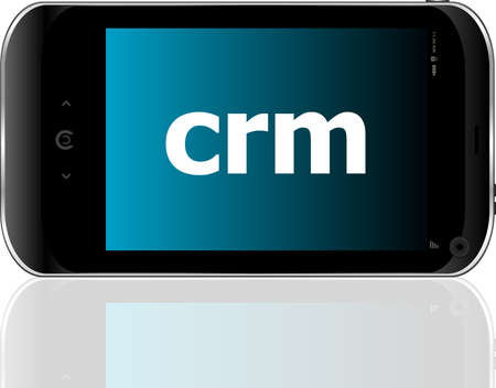 crm word on smart mobile phone, business conceptの写真素材