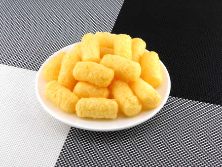 Cornflakes in the white plateの写真素材