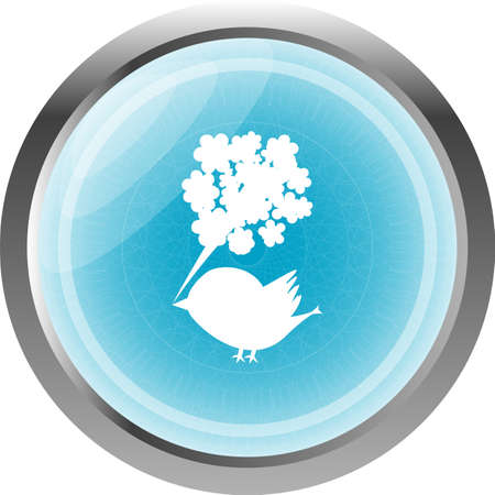 bird and flowers on computer keyboard key