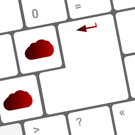 Cloud computing concept on computer keyboard