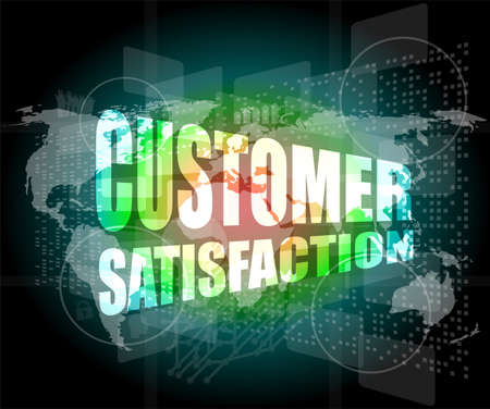 customer satisfaction word on business digital screenの写真素材