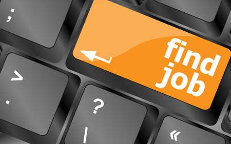 Searching for job on the internet. Jobs button on computer keyboardの写真素材