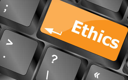 ethics concept on the modern computer keyboard keyの写真素材