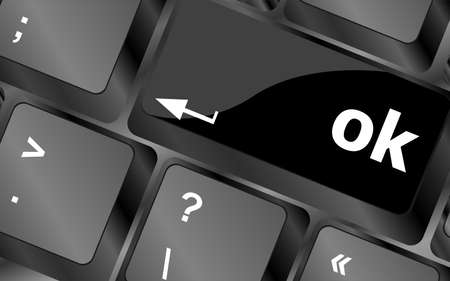 OK button on keyboard keys, business conceptの写真素材