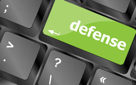 computer keyboard keys with word defenseの写真素材