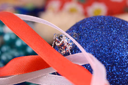 blue balls, christmas card, close up, macroの写真素材
