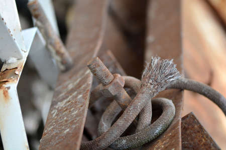 Detail of rusted chainの写真素材