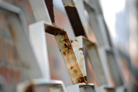 Close-up of an old metallic detailの写真素材