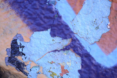 Rough textured blue wallの写真素材