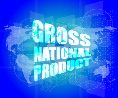 gross national product  word on digital touch screenの写真素材