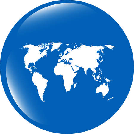 Globe icon, earth world map on web buttonの写真素材