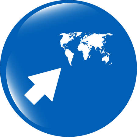 arrow sign icon with world map sign. Arrows symbolの写真素材