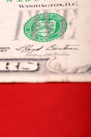 dollars on american flag