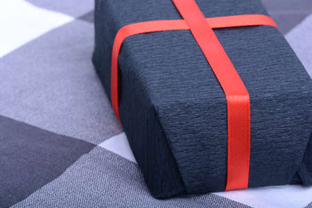 black gift box, holiday concept