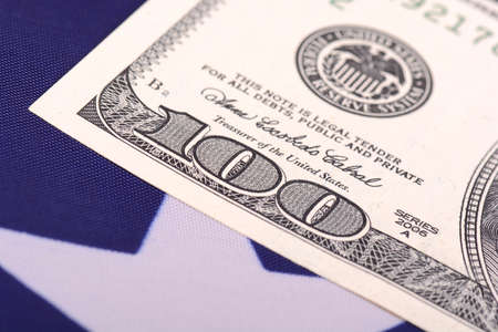 american dollars on american flag