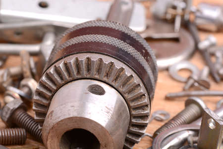 old bolts, screws and metal details, close up