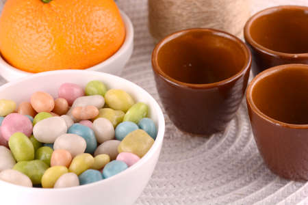 candies and fruitsの写真素材