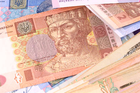 european money, ukrainian moneyの写真素材