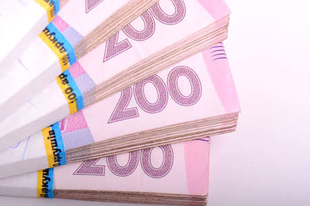 Pile of ukrainian money, ukrainian hryvnia