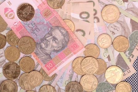 european money, ukrainian hryvniaの写真素材