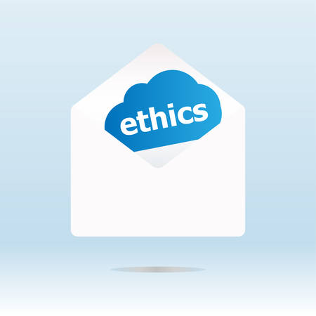 cover envelope with ethics text on blue cloudのイラスト素材