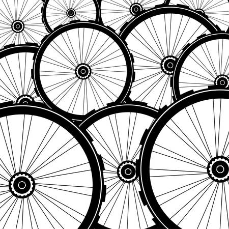 Bicycle wheel vector, bike wheels background pattern vectorのイラスト素材