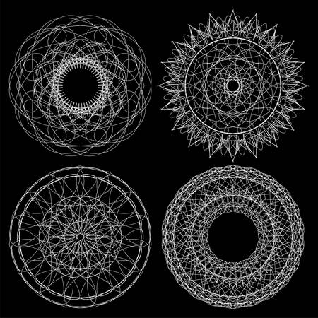 Guilloche vector elementsのイラスト素材