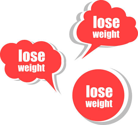 lose weight word on modern banner design template. set of stickers, labels, tags, clouds vectorのイラスト素材
