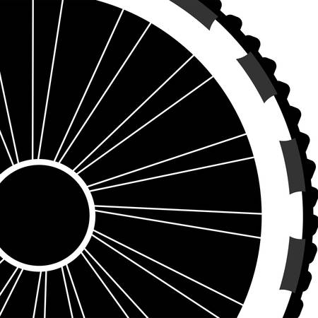 vector bike wheel black silhouetteのイラスト素材