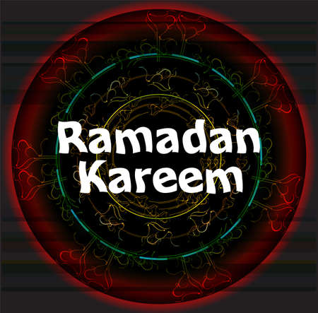 Islamic greeting arabic text for holy month Ramadan Kareemの写真素材