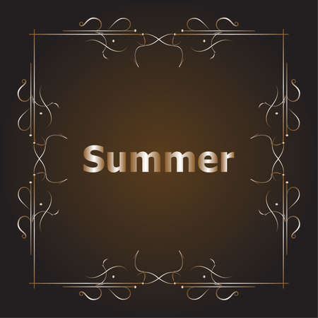 Retro styled summer calligraphic design card, vintage holiday ornament