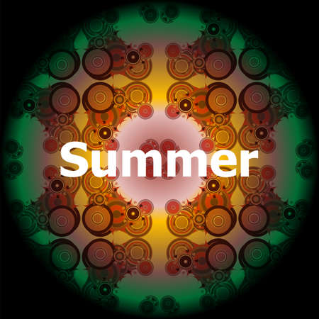 Summer Words on abstract Backgroundsの写真素材