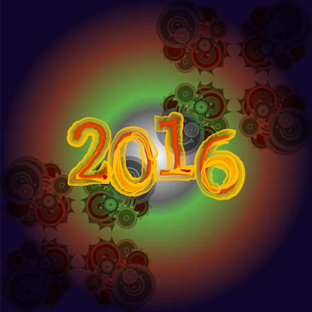 Happy new year 2016 creative greeting card design