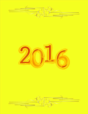 Elegant New Years card with hand lettering, Happy New Year 2016
