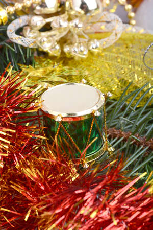 Closeup on colourful Christmas decorationsの写真素材