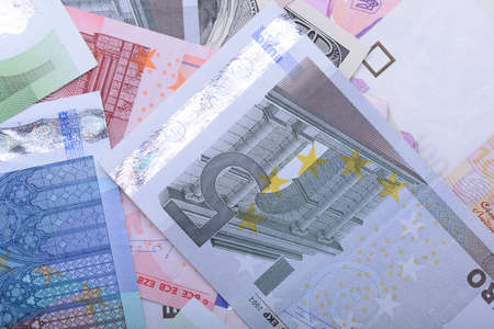 European banknotes, Euro currency from Europe, Euros.