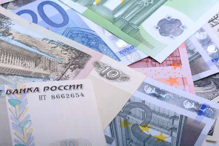 Dollars, euros, russian roubles - Money of the world