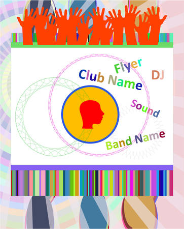 Vertical music party background with colorful graphic elements and text. party dance concept. Vector illustrationのイラスト素材
