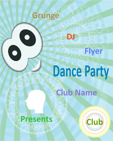 Vertical blue music party background with graphic elements and text. Vector illustrationのイラスト素材