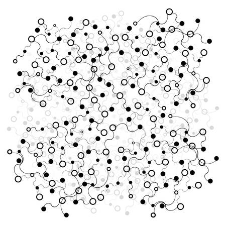 Abstract background. Black connecting dots on white. Illustrationのイラスト素材
