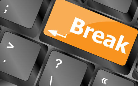 Keyboard with break button, business concept, illustrationのイラスト素材