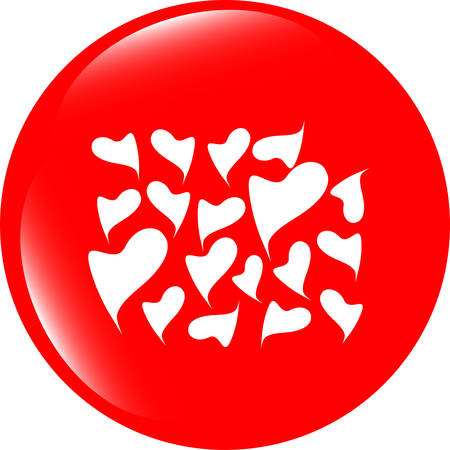 vector Valentine heart sign set, web button isolated on whiteのイラスト素材